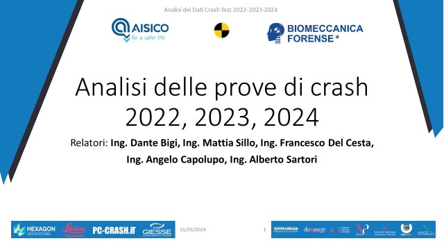 Acquistabile la registrazione della Giornata di Analisi Crash Test 2022-2023-2024