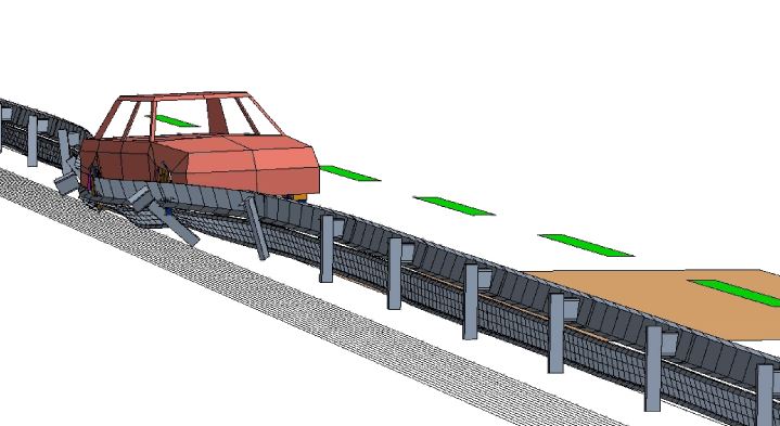 Simulazione urto auto-barriera